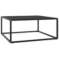 Couchtisch Schwarz mit Schwarzem Glas 80x80x35 cm