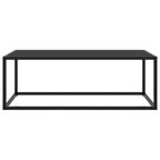 Couchtisch Schwarz mit Schwarzem Glas 100x50x35 cm