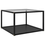 Couchtisch Transparent und Schwarz 60x60x35 cm Hartglas