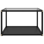 Couchtisch Transparent und Schwarz 60x60x35 cm Hartglas