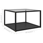 Couchtisch Transparent und Schwarz 60x60x35 cm Hartglas
