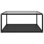 Couchtisch Transparent und Schwarz 80x80x35 cm Hartglas