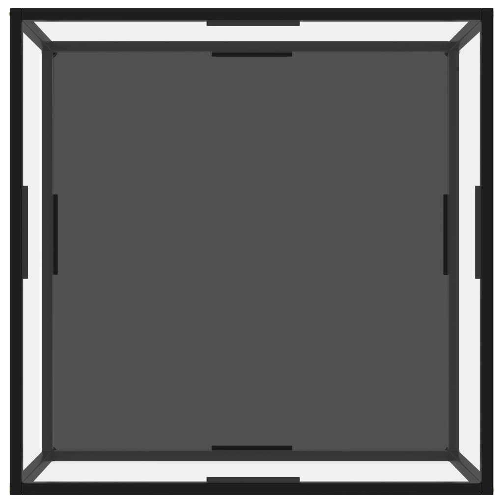 Couchtisch Transparent und Schwarz 80x80x35 cm Hartglas