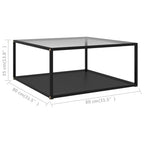 Couchtisch Transparent und Schwarz 80x80x35 cm Hartglas