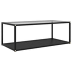 Couchtisch Transparent und Schwarz 100x50x35 cm Hartglas