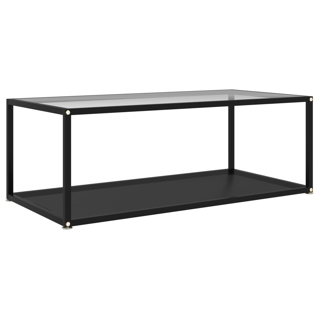 Couchtisch Transparent und Schwarz 100x50x35 cm Hartglas