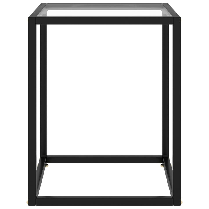 Couchtisch Schwarz mit Hartglas 40x40x50 cm