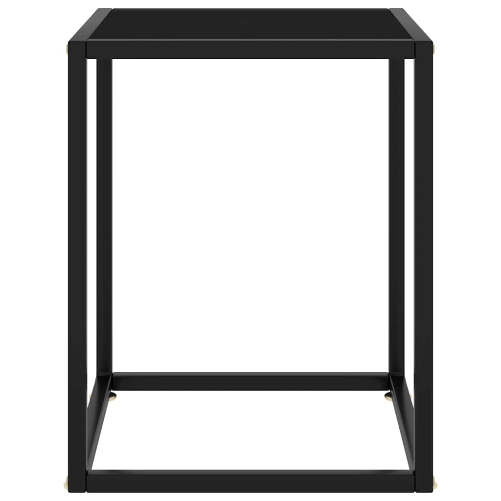 Couchtisch Schwarz mit Schwarzem Glas 40x40x50 cm