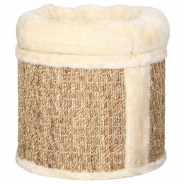 vidaXL Katzenhaus mit Luxuriösem Katzenbett 33 cm Seegras