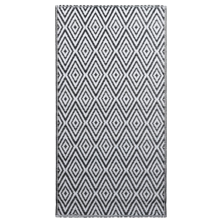 Outdoor-Teppich ARAKIL Weiß und Schwarz 120x180 cm PP