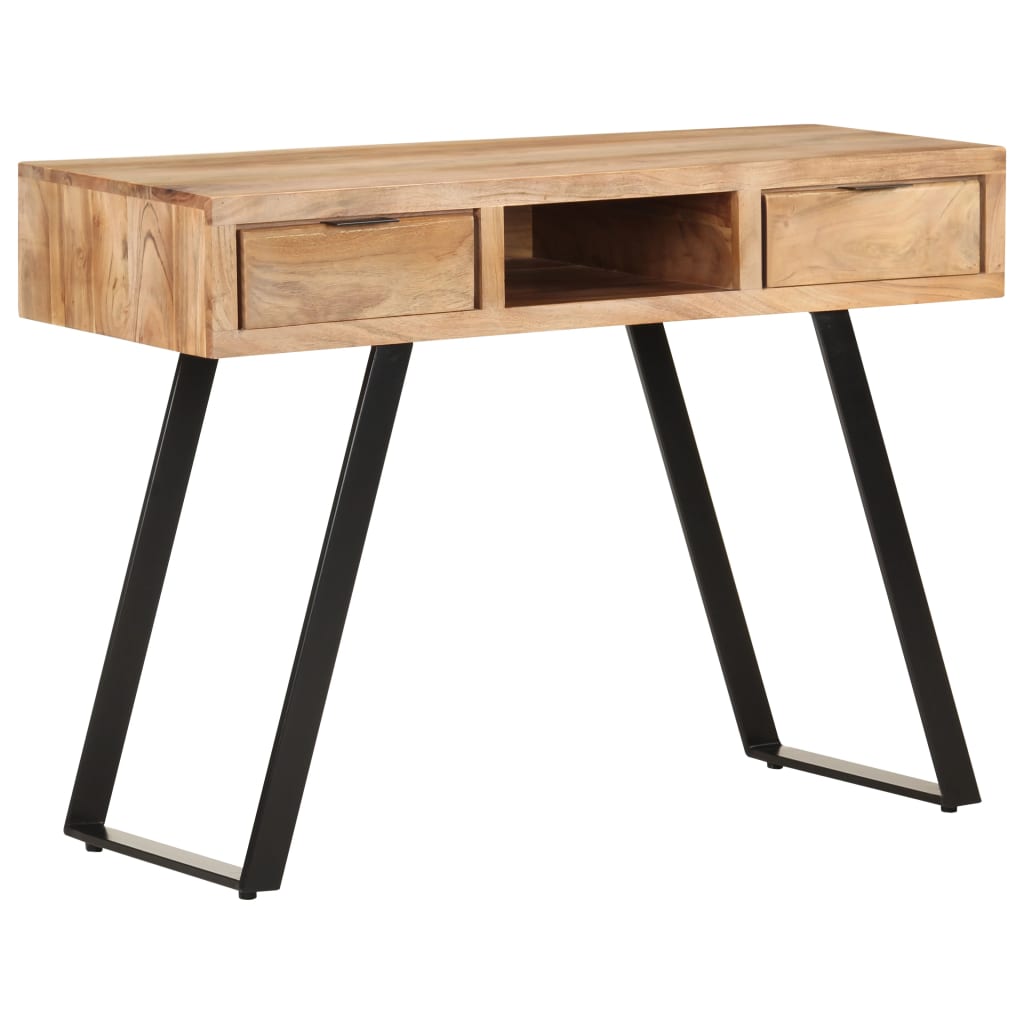 Schreibtisch 107x45x79 cm Massivholz Akazie Lebendige Kanten