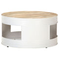 Couchtisch Weiß 68x68x36 cm Massivholz Mango