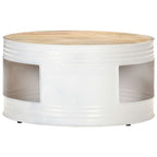 Couchtisch Weiß 68x68x36 cm Massivholz Mango