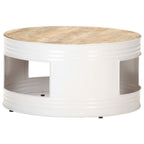 Couchtisch Weiß 68x68x36 cm Massivholz Mango