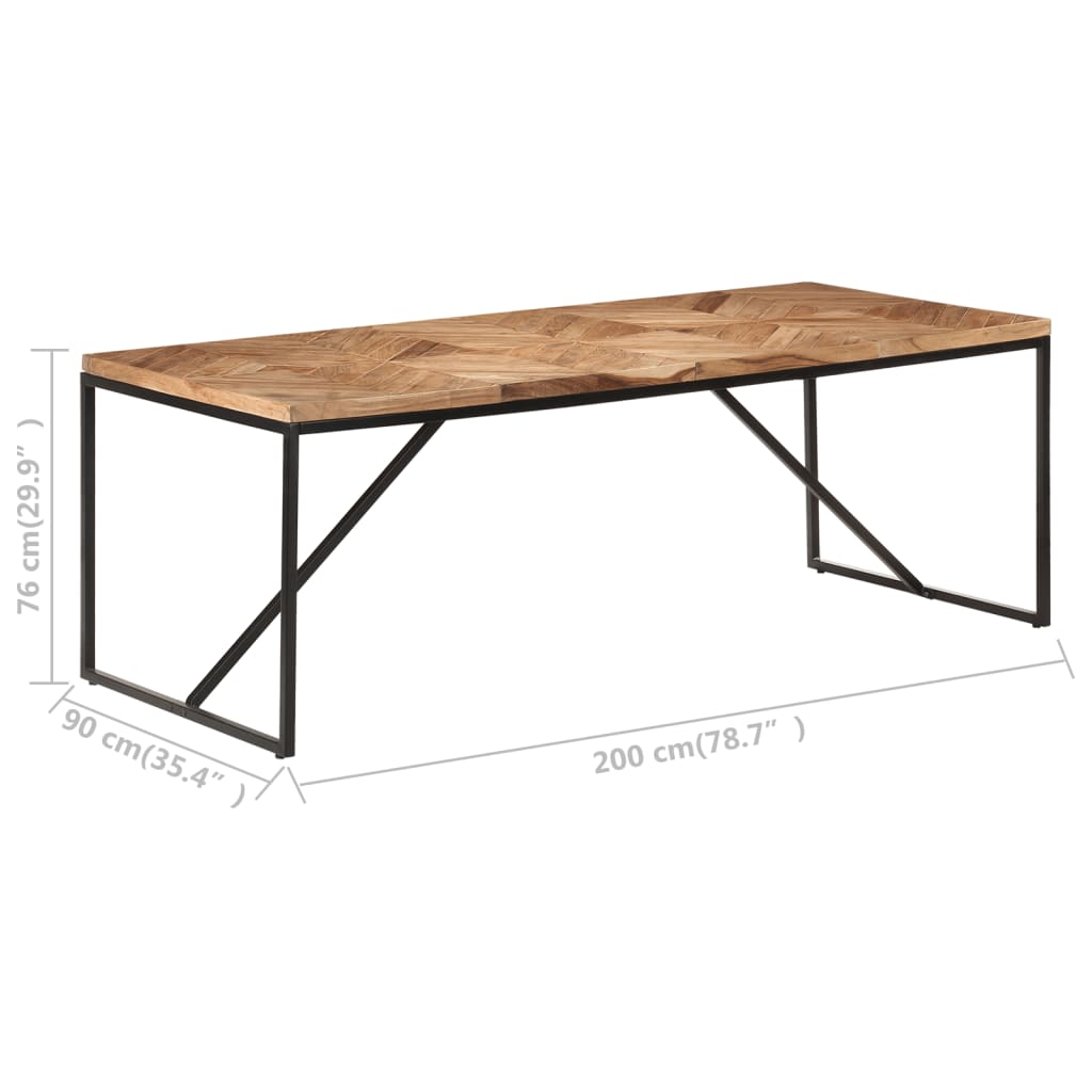 Esstisch 200x90x76 cm Massivholz Akazie und Mango