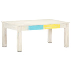 Couchtisch Weiß 110x60x45 cm Massivholz Mango