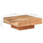 Couchtisch 80x80x28 cm Massivholz Akazie