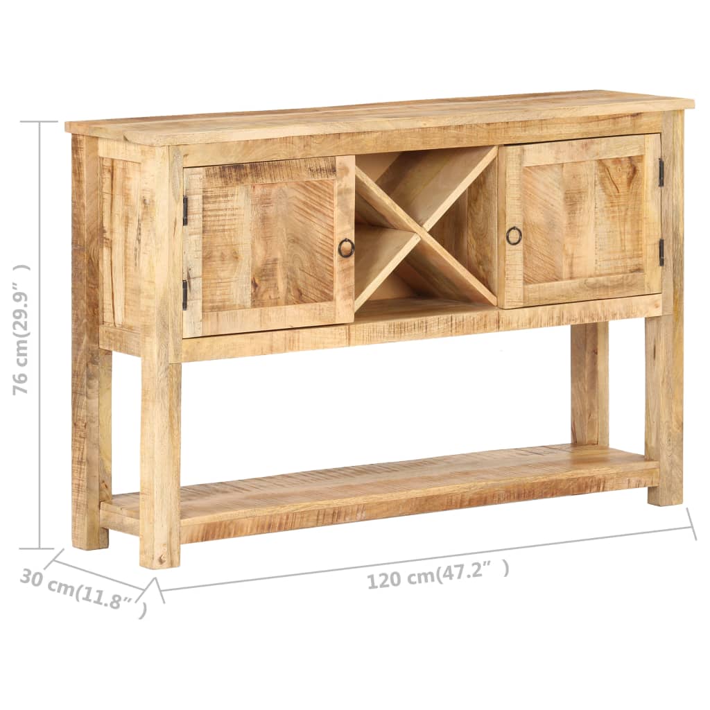 Sideboard 120x30x76 cm Raues Mangoholz