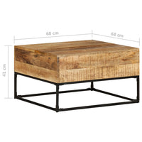 Couchtisch 68x68x41 cm Raues Mangoholz