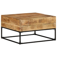 Couchtisch 68x68x41 cm Raues Mangoholz