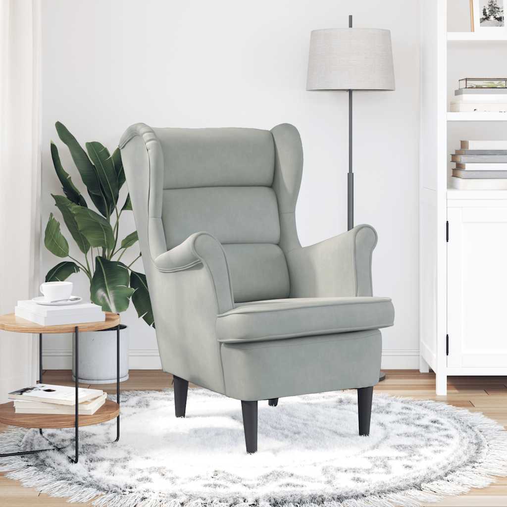 Sessel Hellgrau Samt