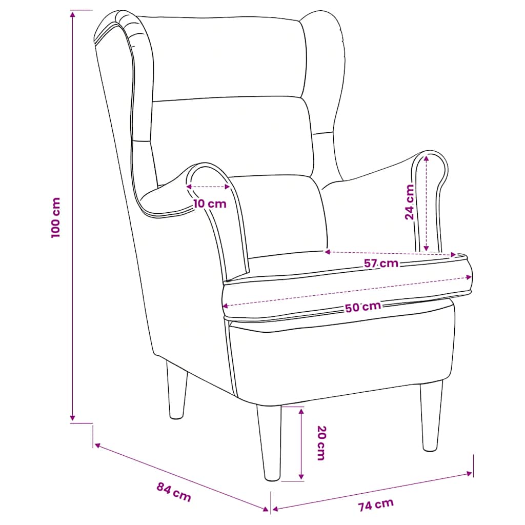 Sessel Rosa Samt