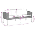 2-Sitzer-Gartensofa mit Auflagen Poly Rattan Beige