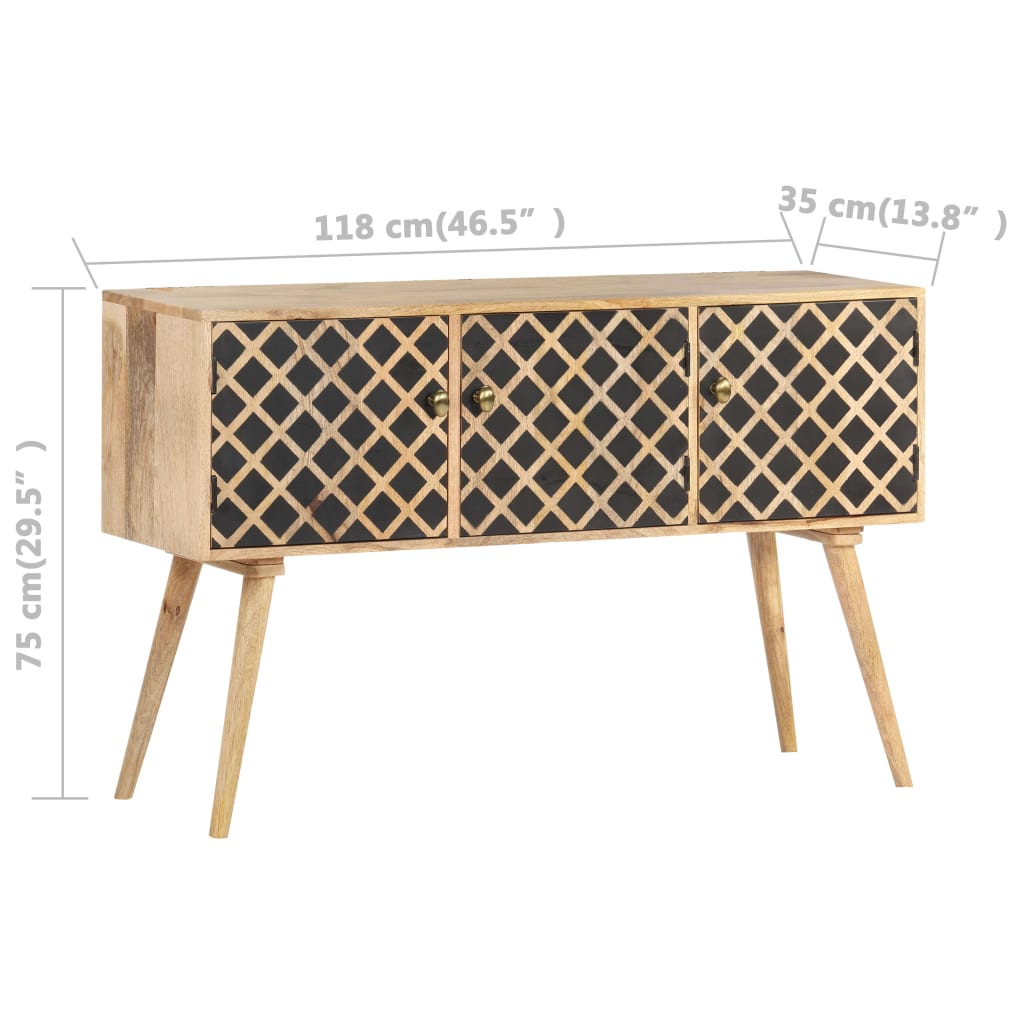 Sideboard 118x35x75 cm Massivholz Mango