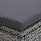 2-Personen-Sonnenliege mit Auflage Poly Rattan Grau