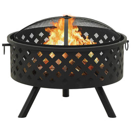 Feuerstelle mit Schürhaken 68 cm XXL Stahl