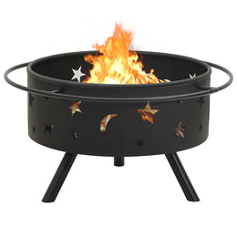 Feuerstelle mit Schürhaken 76 cm XXL Stahl