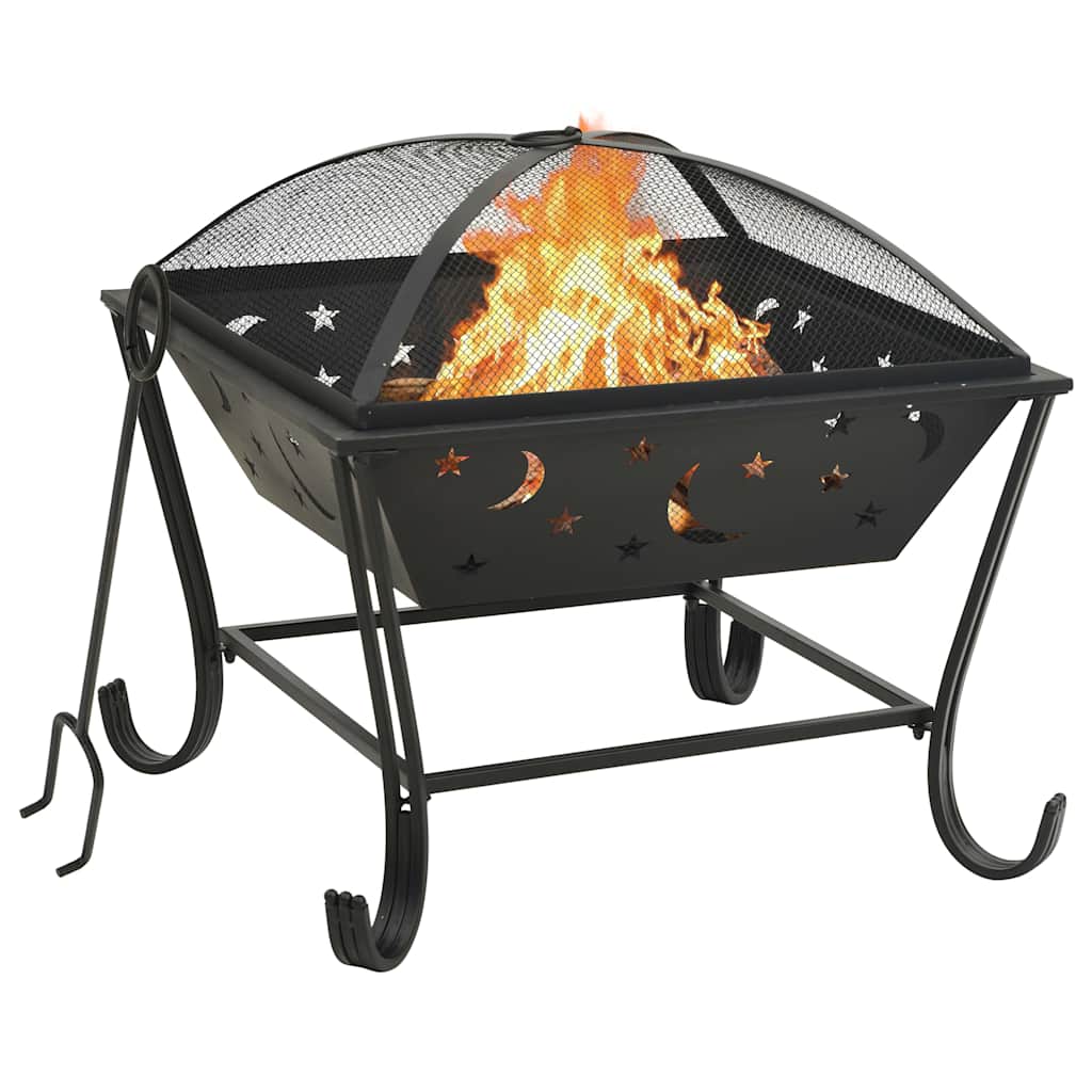 Feuerkorb mit Schürhaken 62 cm XXL Stahl