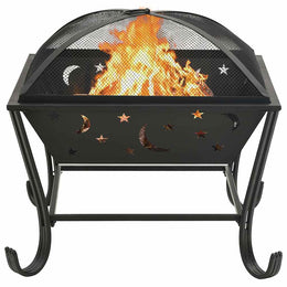 Feuerkorb mit Schürhaken 62 cm XXL Stahl