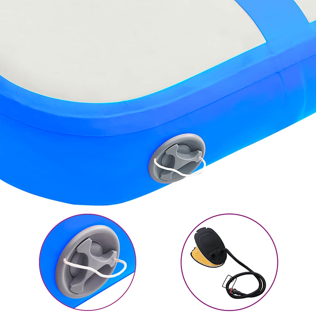 Aufblasbare Gymnastikmatte mit Pumpe 60x100x10 cm PVC Blau