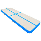 Aufblasbare Gymnastikmatte mit Pumpe 300x100x15 cm PVC Blau