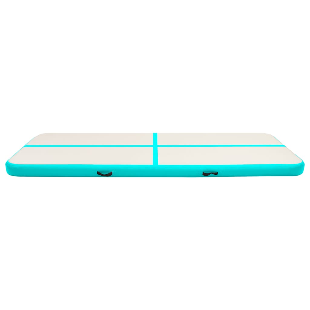Aufblasbare Gymnastikmatte mit Pumpe 300x100x15 cm PVC Grün