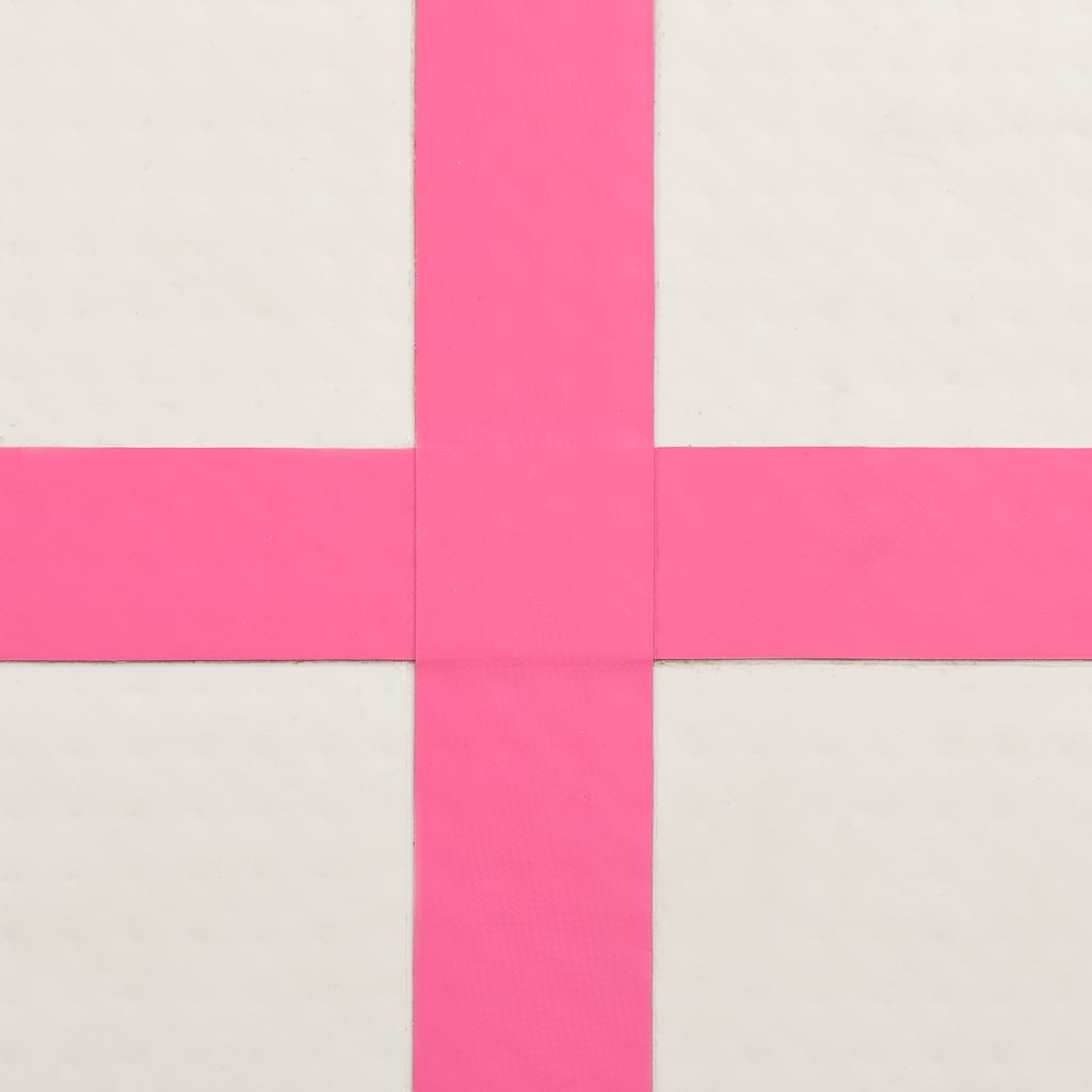 Aufblasbare Gymnastikmatte mit Pumpe 400x100x15 cm PVC Rosa