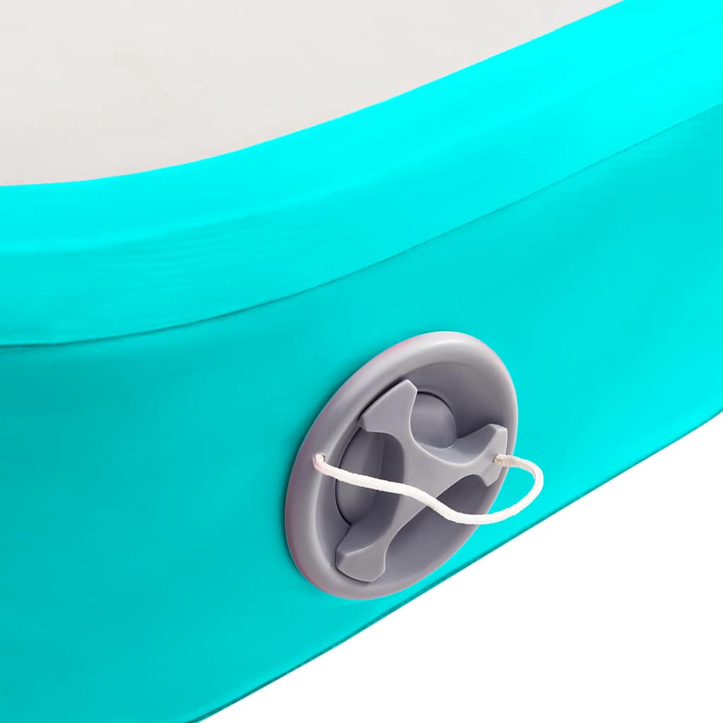 Aufblasbare Gymnastikmatte mit Pumpe 500x100x15 cm PVC Grün
