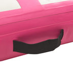 Aufblasbare Gymnastikmatte mit Pumpe 600x100x15 cm PVC Rosa