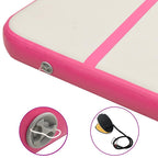 Aufblasbare Gymnastikmatte mit Pumpe 700x100x15 cm PVC Rosa