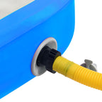 Aufblasbare Gymnastikmatte mit Pumpe 400x100x20 cm PVC Blau