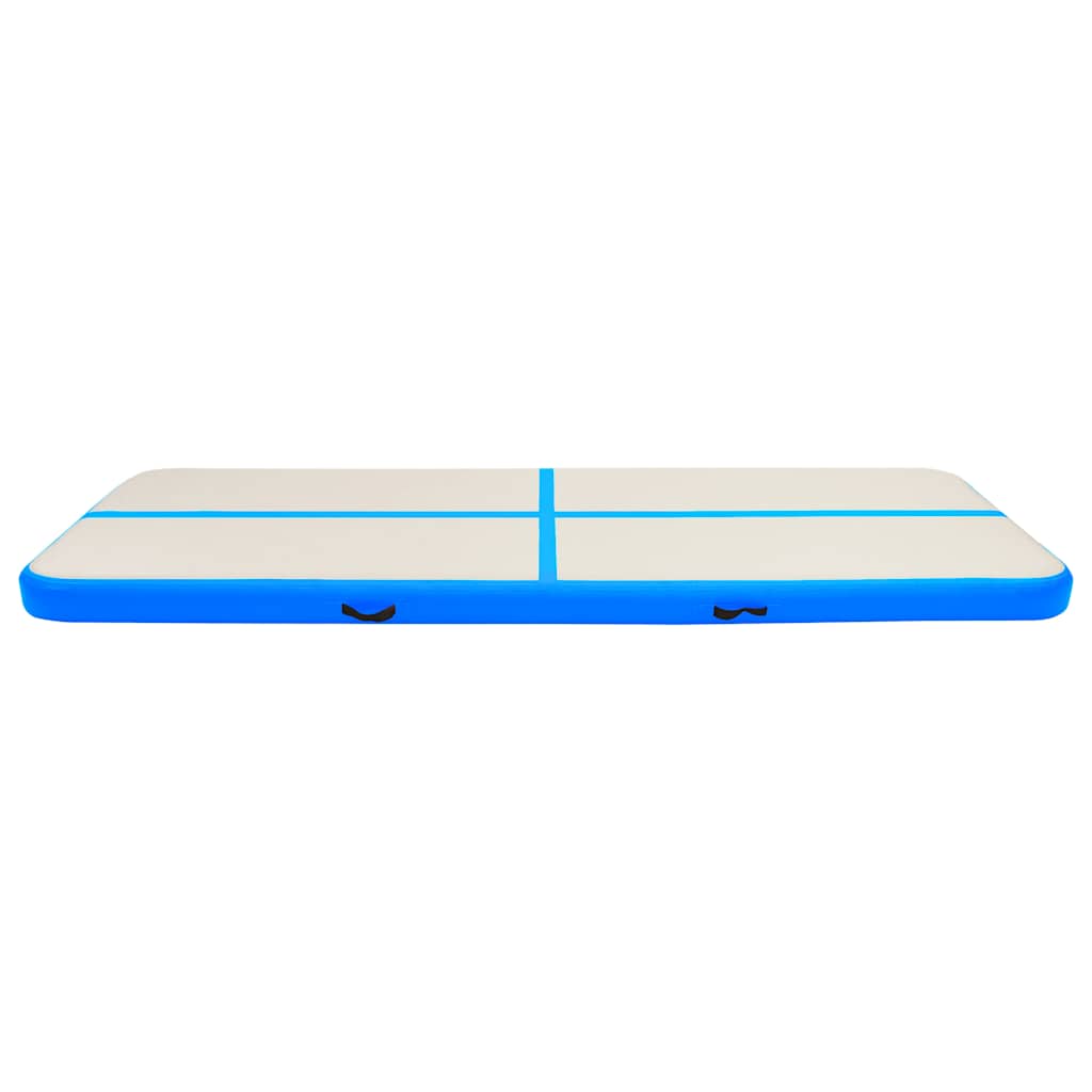 Aufblasbare Gymnastikmatte mit Pumpe 500x100x20 cm PVC Blau