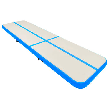 Aufblasbare Gymnastikmatte mit Pumpe 600x100x20 cm PVC Blau