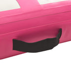 Aufblasbare Gymnastikmatte mit Pumpe 800x100x20 cm PVC Rosa