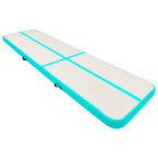 Aufblasbare Gymnastikmatte mit Pumpe 800x100x20 cm PVC Grün