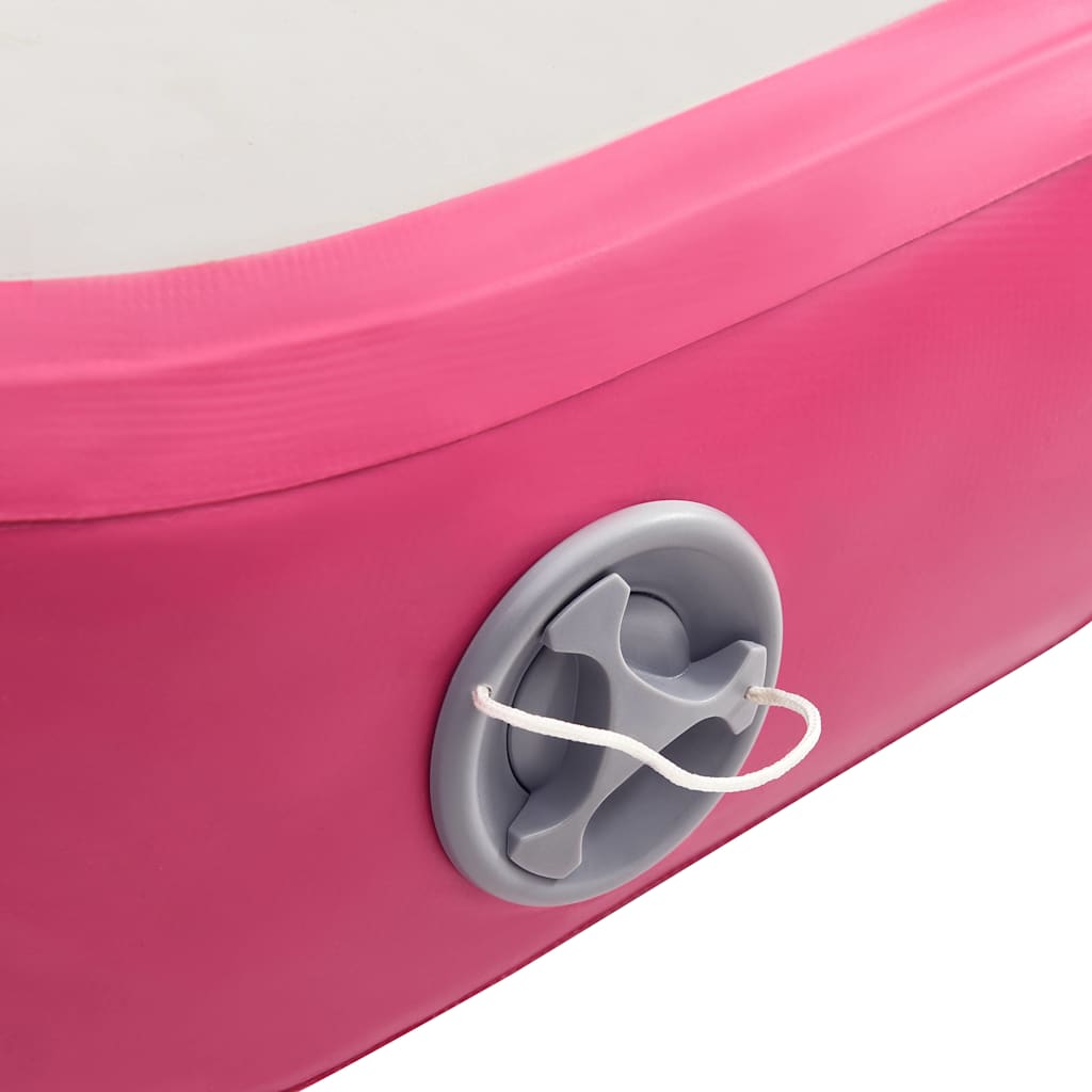 Aufblasbare Gymnastikmatte mit Pumpe 200x200x10 cm PVC Rosa