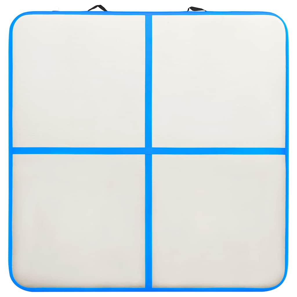 Aufblasbare Gymnastikmatte mit Pumpe 200x200x15 cm PVC Blau