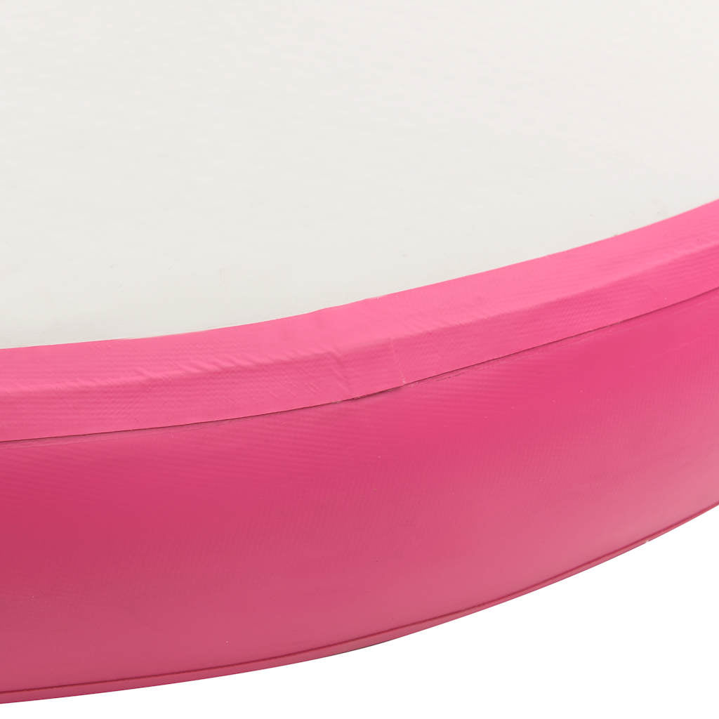 Aufblasbare Gymnastikmatte mit Pumpe 100x100x10 cm PVC Rosa