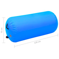 Aufblasbare Gymnastik-Rolle mit Pumpe 120x75 cm PVC Blau