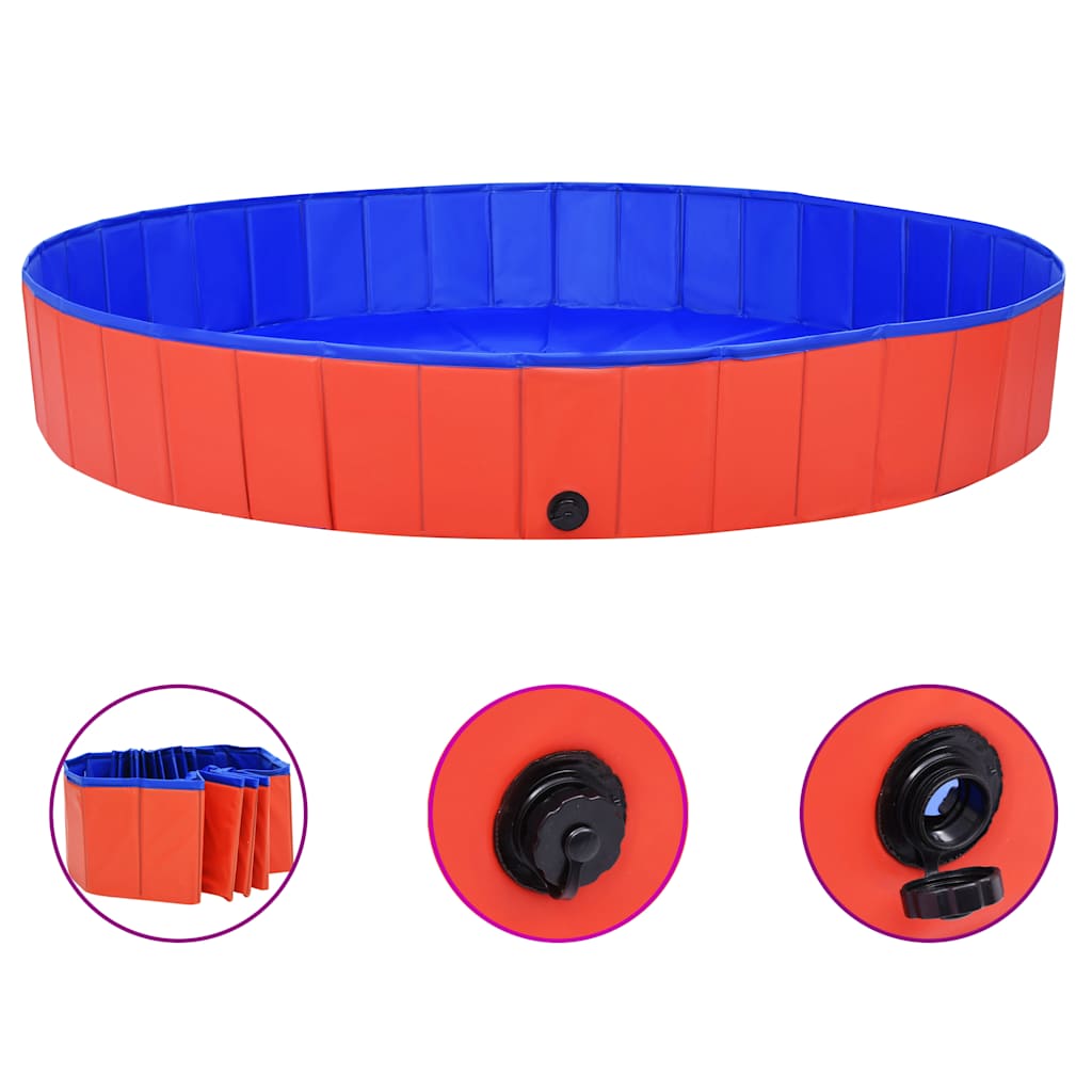 vidaXL Hundepool Faltbar Rot 200x30 cm PVC